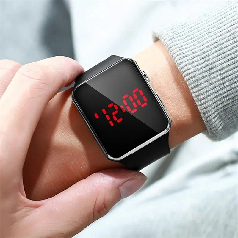 New Fashion Women Men Square LED Digital Watch Students