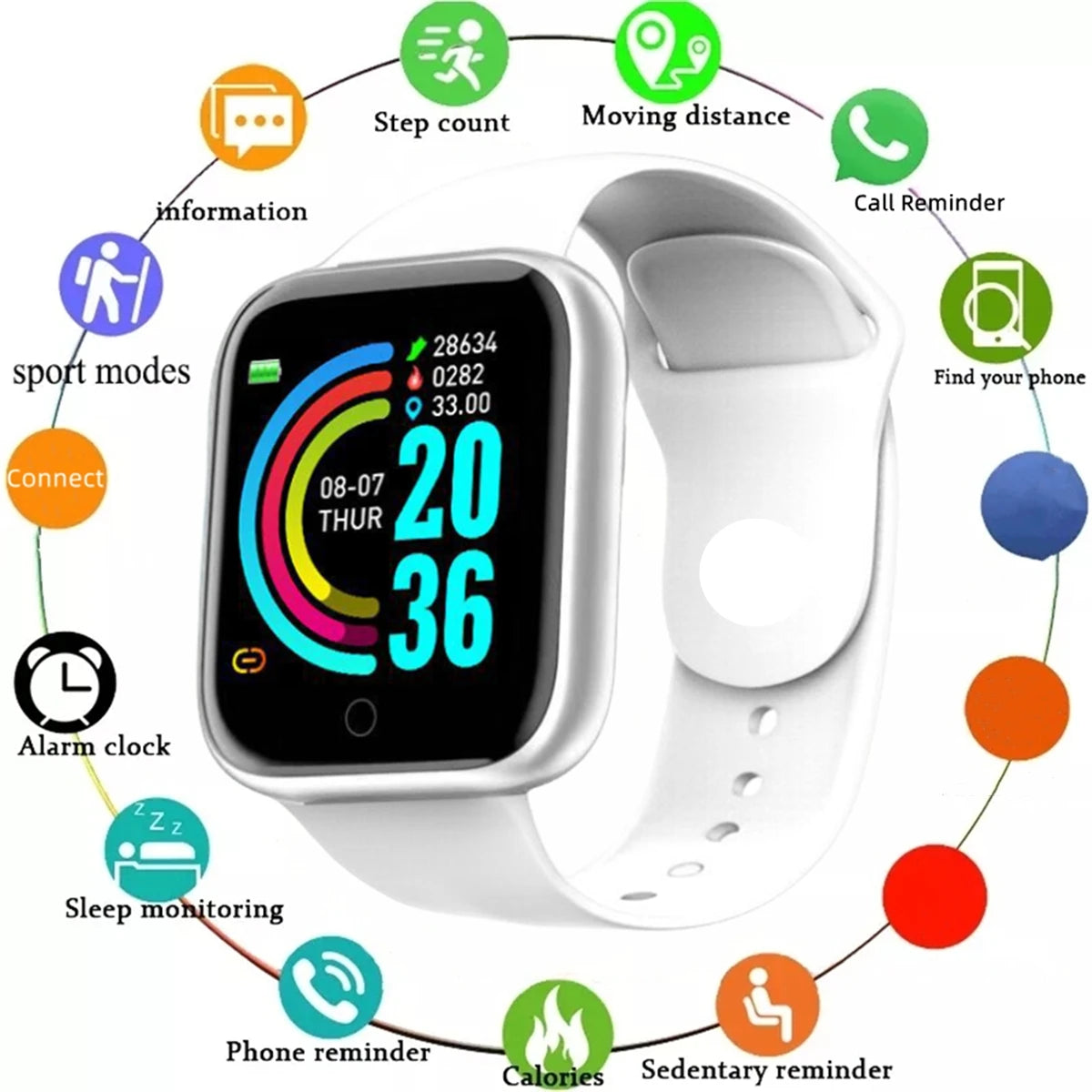 Smart Watch Sport Wristband Fitness Monitoring Track Heart Rate