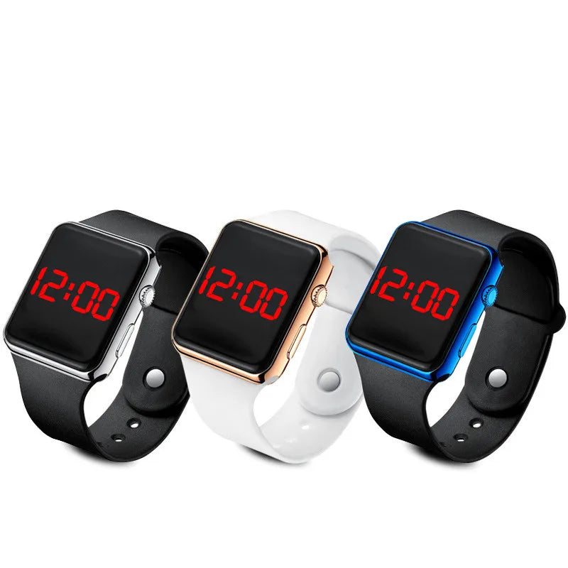 New Fashion Women Men Square LED Digital Watch Students