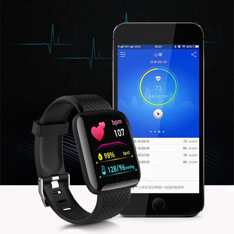 116plus Smart Watch Men and Women Full Touch Screen Sport Fitness