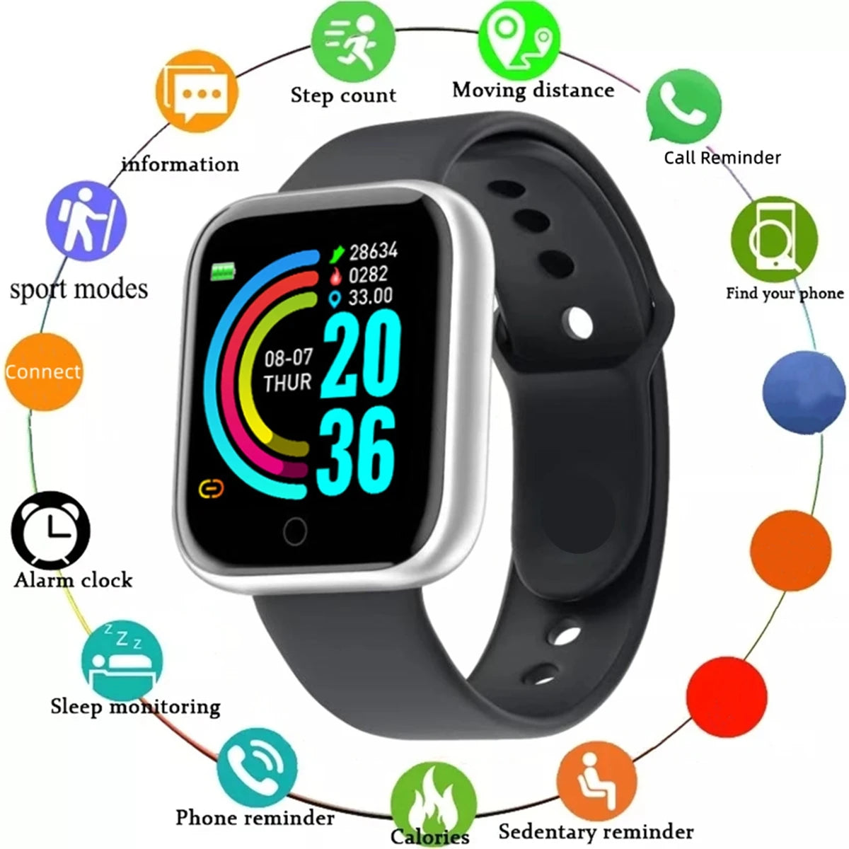 Smart Watch Sport Wristband Fitness Monitoring Track Heart Rate